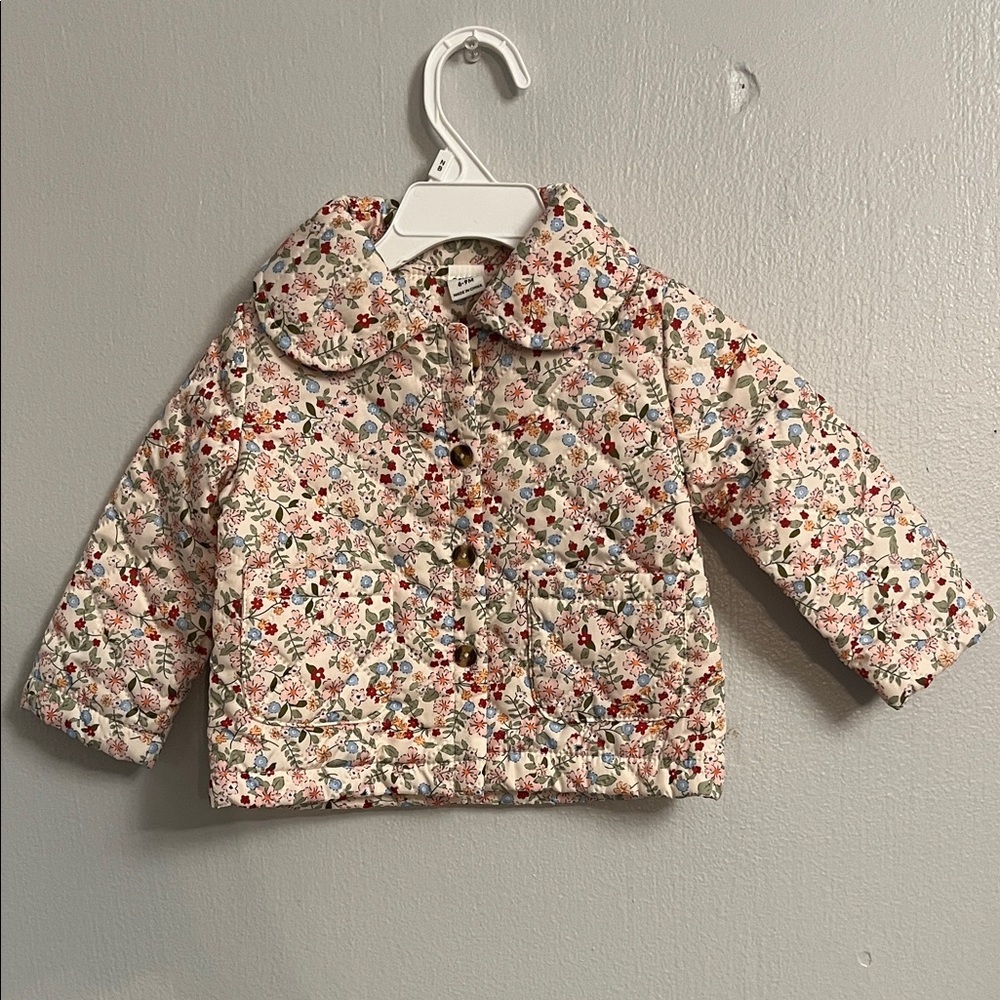 SHEIN Kids Multicolor Floral Puffer Jacket